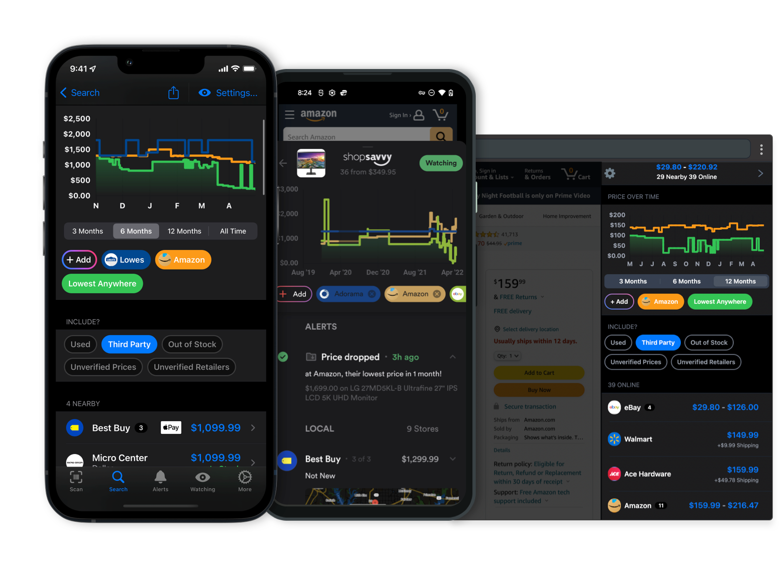 ShopSavvy showing price comparison across retailers