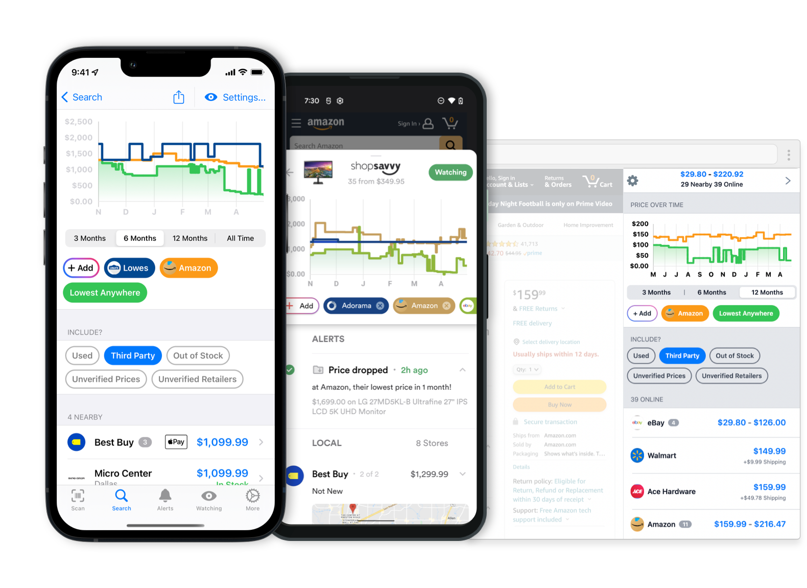 ShopSavvy showing price comparison across retailers